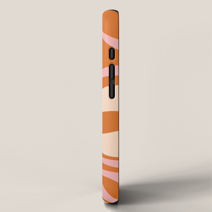 Mod Swirl Retro Abstract Pattern Orange Pink Cream iPhone Case Gallery Image 2