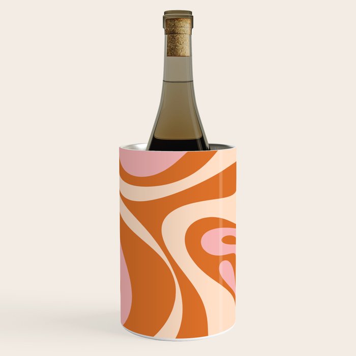 Mod Swirl Retro Abstract Pattern Orange Pink Cream Wine Chiller Gallery Image 3