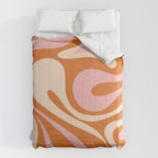 Mod Swirl Retro Abstract Pattern Orange Pink Cream Comforter Gallery Image 6