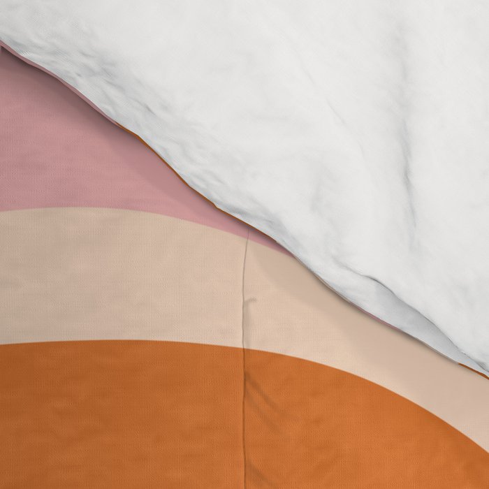 Mod Swirl Retro Abstract Pattern Orange Pink Cream Comforter Gallery Image 4