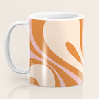 Mod Swirl Retro Abstract Pattern Orange Pink Cream Coffee Mug Gallery Image 3