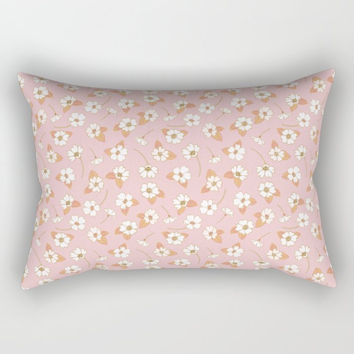 Spring Garden Dlicate Blooms - Pink Rectangular Pillow Gallery Image 1
