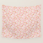 Spring Garden Dlicate Blooms - Pink Wall Tapestry Gallery Image 4