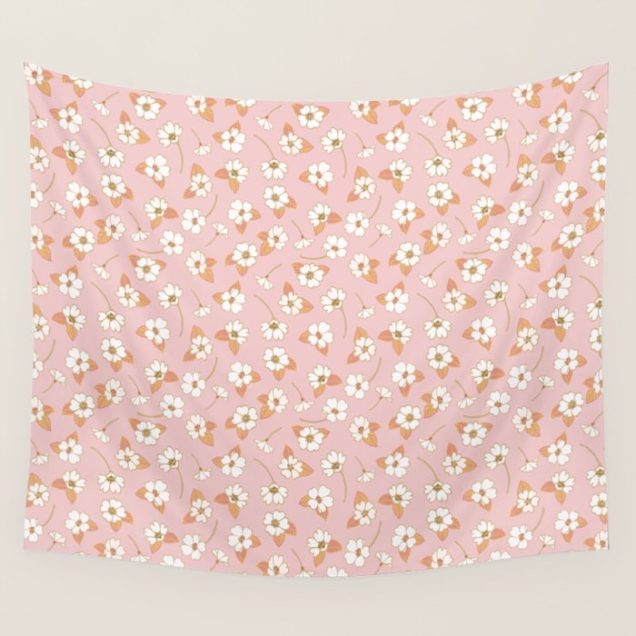 Spring Garden Dlicate Blooms - Pink Wall Tapestry Gallery Image 4