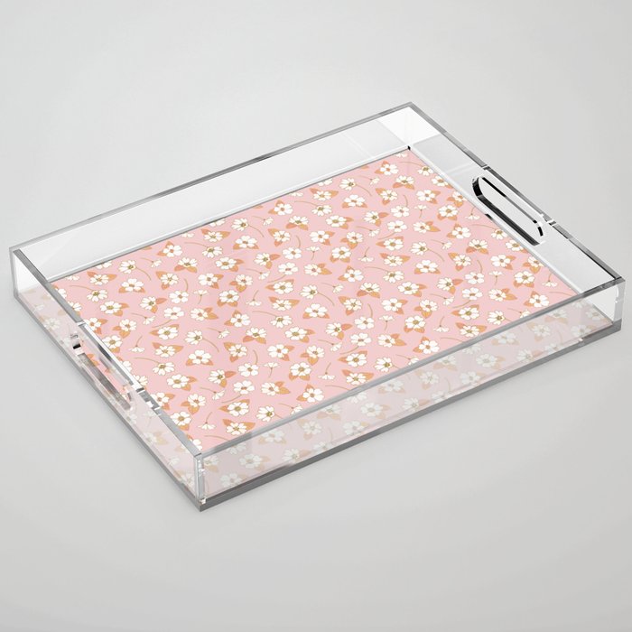 Spring Garden Dlicate Blooms - Pink Acrylic Tray Gallery Image 1