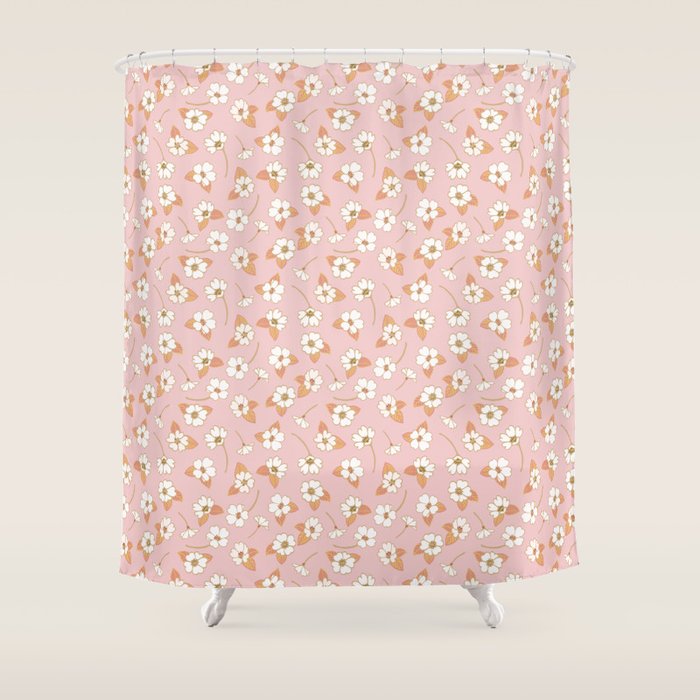 Spring Garden Dlicate Blooms - Pink Shower Curtain Gallery Image 1