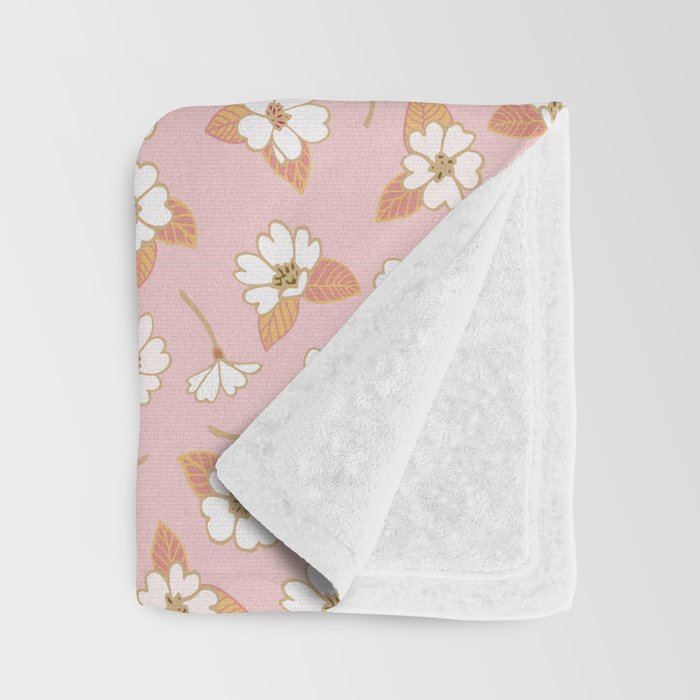 Spring Garden Dlicate Blooms - Pink Throw Blanket Gallery Image 3