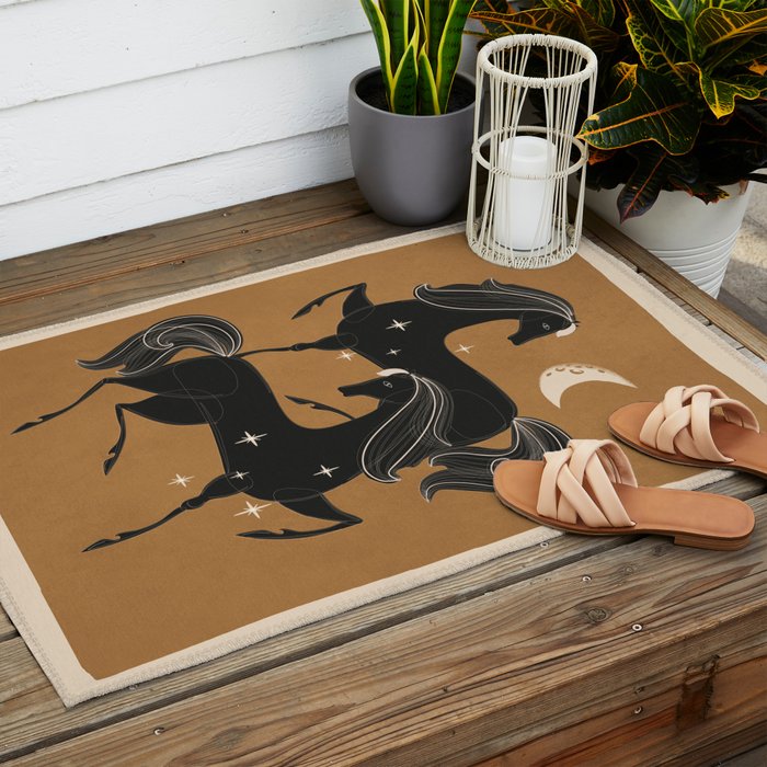 Horses 1  Outdoor Rug Gallery Image 2
