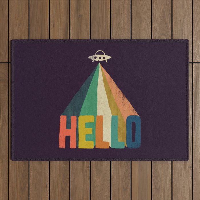 Hello I come in peace Outdoor Rug Gallery Image 1