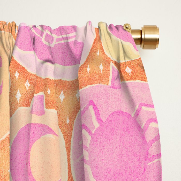 Halloween Pumpkins - pink and orange Window Curtain Gallery Image 2