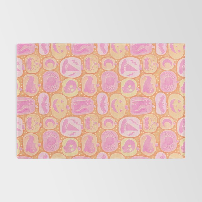 Halloween Pumpkins - pink and orange Rug Gallery Image 2