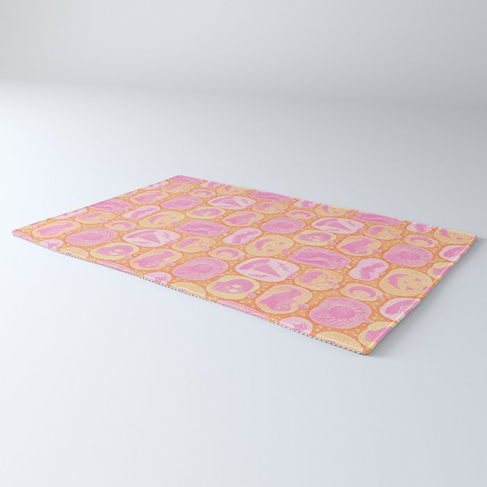 Halloween Pumpkins - pink and orange Rug Gallery Image 3