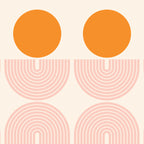 Mid Century Modern Geometric 43 in Coral Orange (Rainbow and Sun Abstraction) Coffee Mug Gallery Image 2