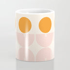 Mid Century Modern Geometric 43 in Coral Orange (Rainbow and Sun Abstraction) Coffee Mug Gallery Image 4