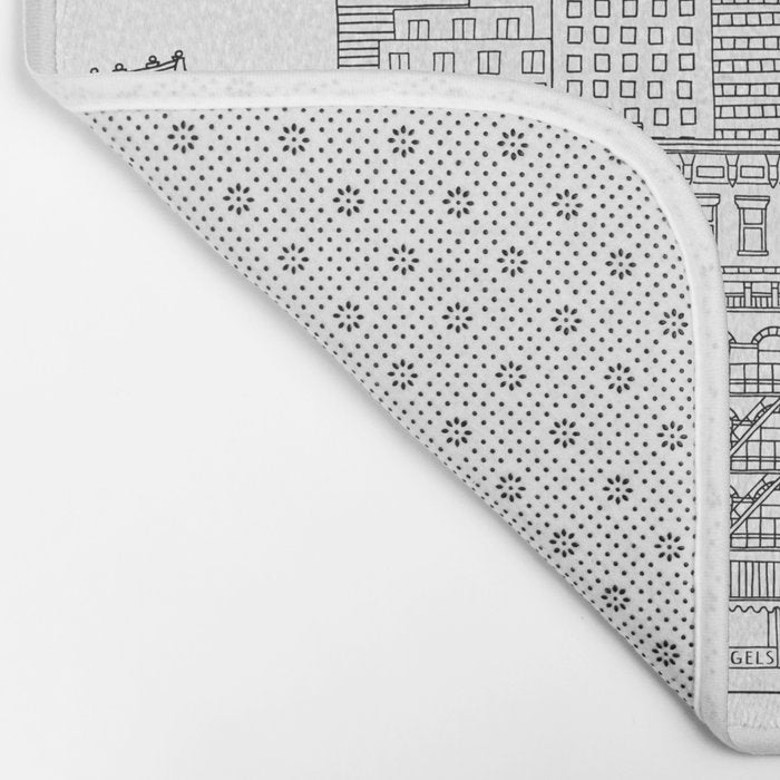 New York Hand Drawn Illustration Bath Mat Gallery Image 2