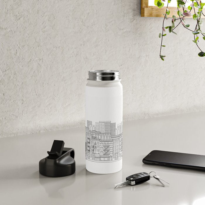 New York Hand Drawn Illustration Water Bottle Gallery Image 5