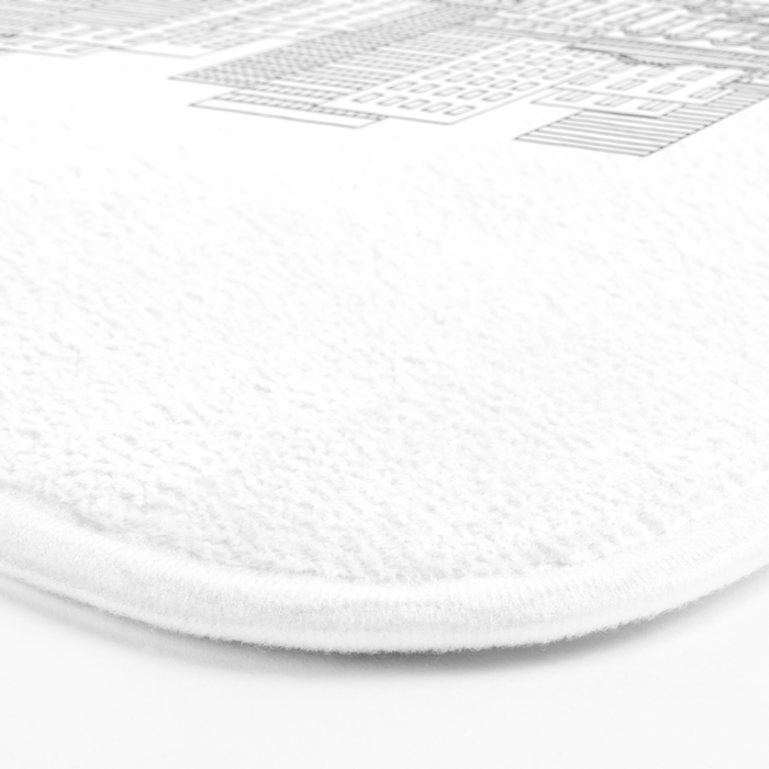 New York Hand Drawn Illustration Bath Mat Gallery Image 3