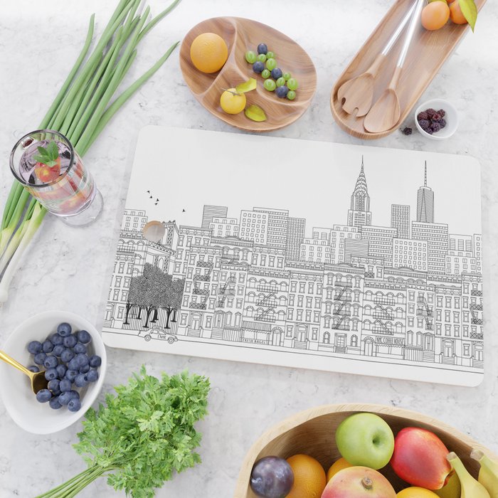 New York Hand Drawn Illustration Cutting Board Gallery Image 2