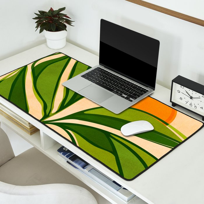 Golden Forest Sunset Desk Mat Gallery Image 2