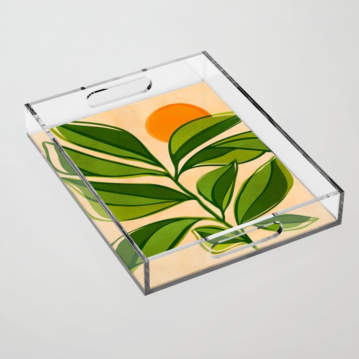 Golden Forest Sunset Acrylic Tray Gallery Image 1