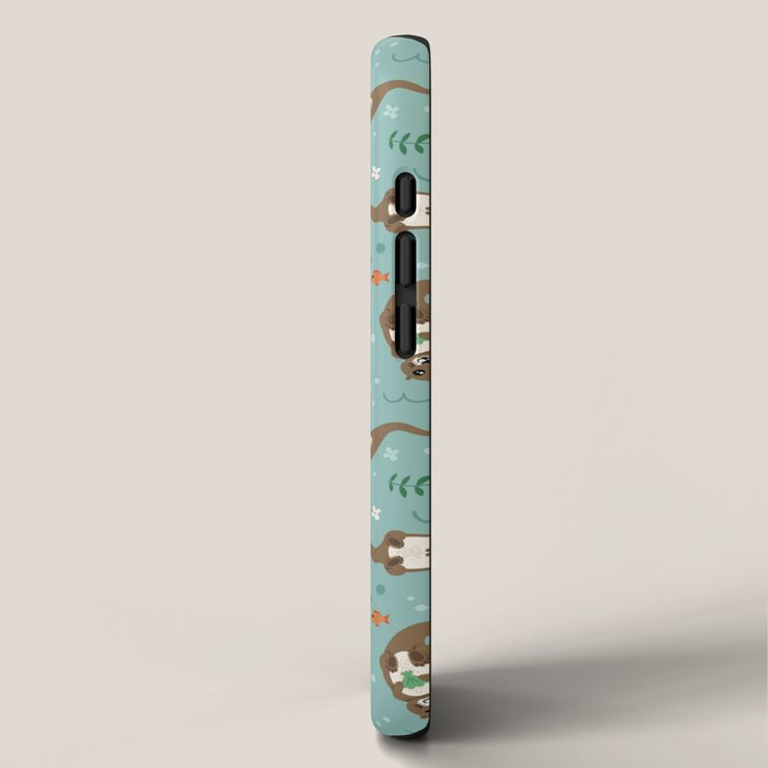 Kawaii Otters Playing Underwater iPhone Case Gallery Image 2