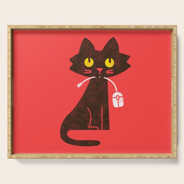 Fitz - Hungry hungry cat (and unfortunate mouse) Serving Tray Gallery Image 1