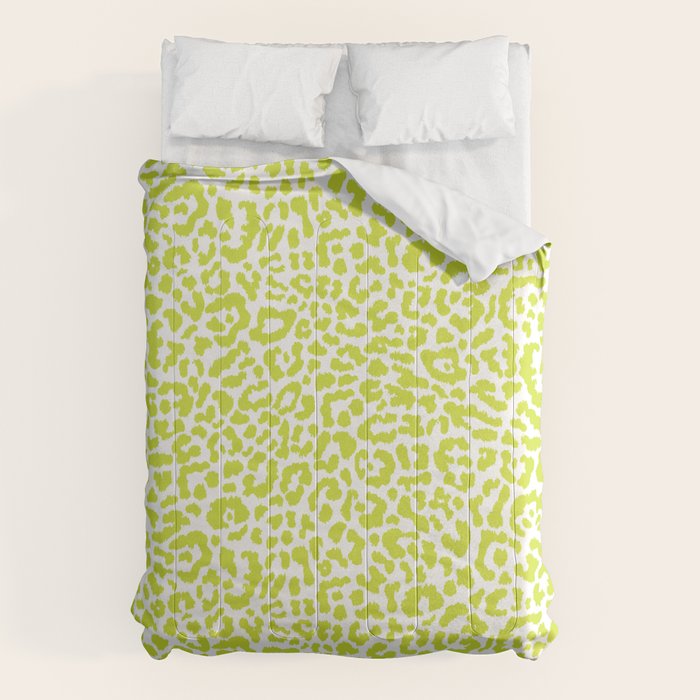 Chartreuse French Leopard Print Comforter Gallery Image 1