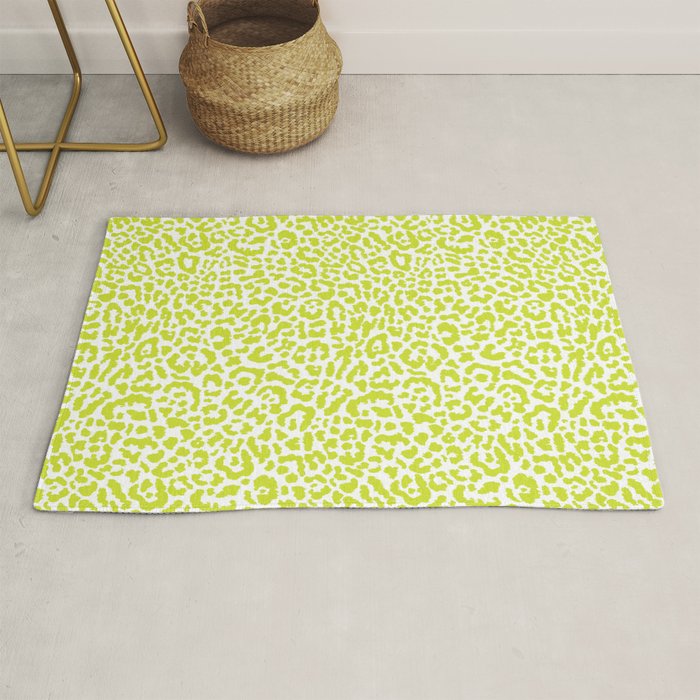 Chartreuse French Leopard Print Rug Gallery Image 1