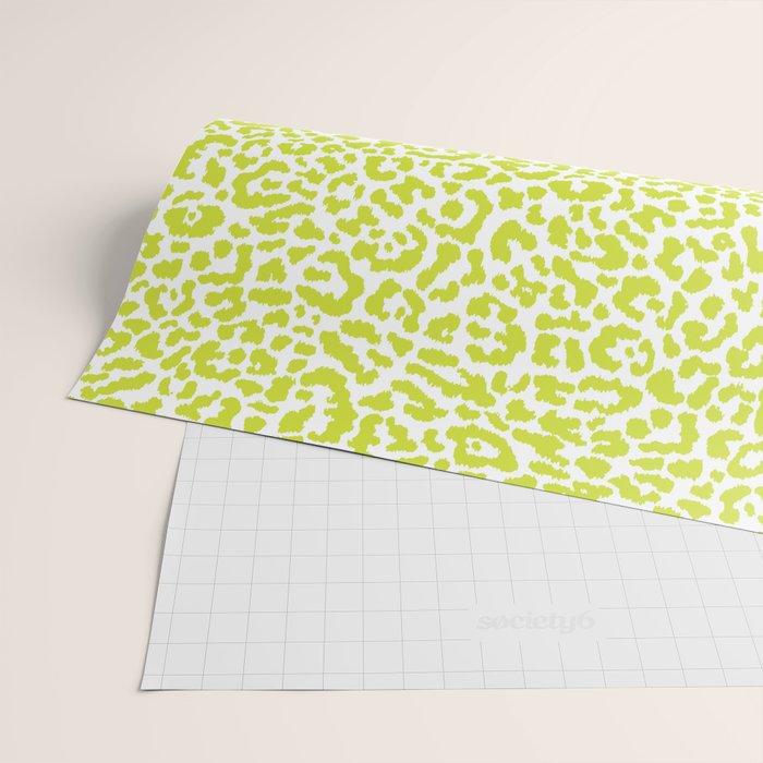 Chartreuse French Leopard Print Wrapping Paper Gallery Image 2