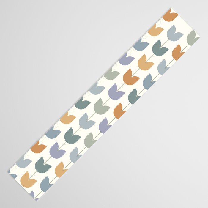 Spring Tulips XI Natural Multicolor Mid Century Flowers Table Runner Gallery Image 3