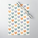 Spring Tulips XI Natural Multicolor Mid Century Flowers Wrapping Paper Gallery Image 1