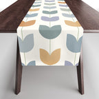 Spring Tulips XI Natural Multicolor Mid Century Flowers Table Runner Gallery Image 1