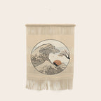 Autumn Tree spring fall Great Wave cat reading Wall Hanging Gallery Image 1