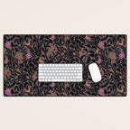 Mysterious Garden - black, gray, orange, and purple Desk Mat Gallery Image 1