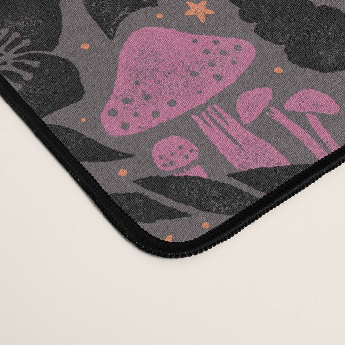 Mysterious Garden - black, gray, orange, and purple Desk Mat Gallery Image 4