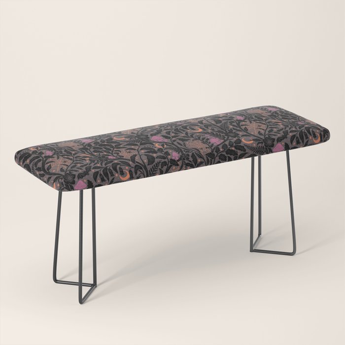 Mysterious Garden - black, gray, orange, and purple Bench Gallery Image 1