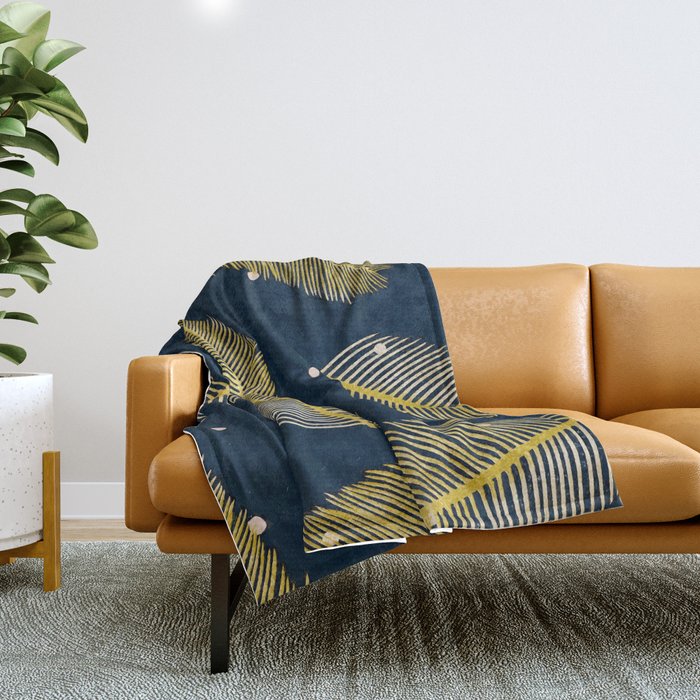 Palmy Night Throw Blanket Gallery Image 1