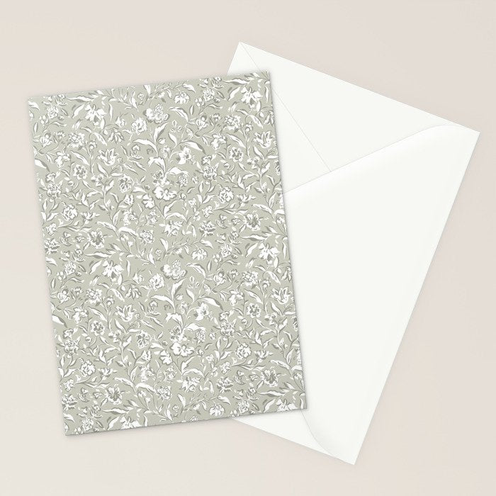 Painterly Florals - Sage Stationery Card Gallery Image 2
