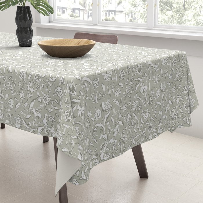Painterly Florals - Sage Tablecloth Gallery Image 3