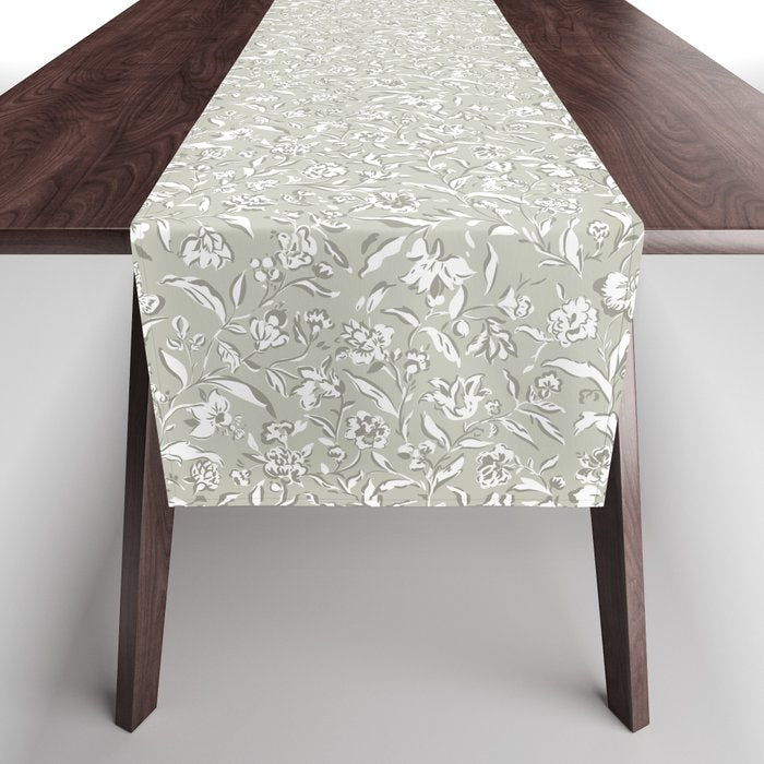 Painterly Florals - Sage Table Runner Gallery Image 1