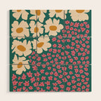 Pop-art abstract flower 2 Wood Wall Art Gallery Image 1