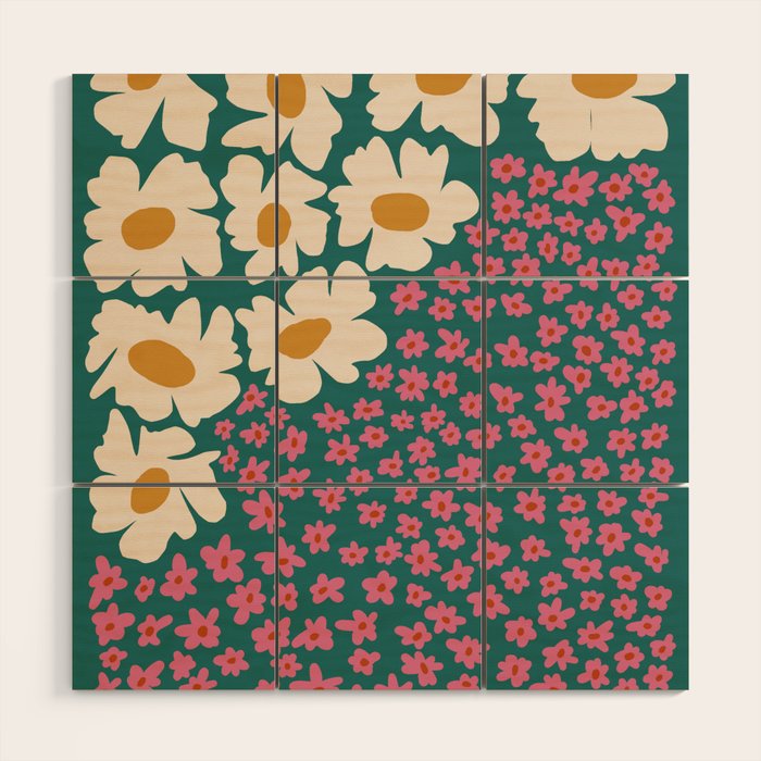 Pop-art abstract flower 2 Wood Wall Art Gallery Image 1