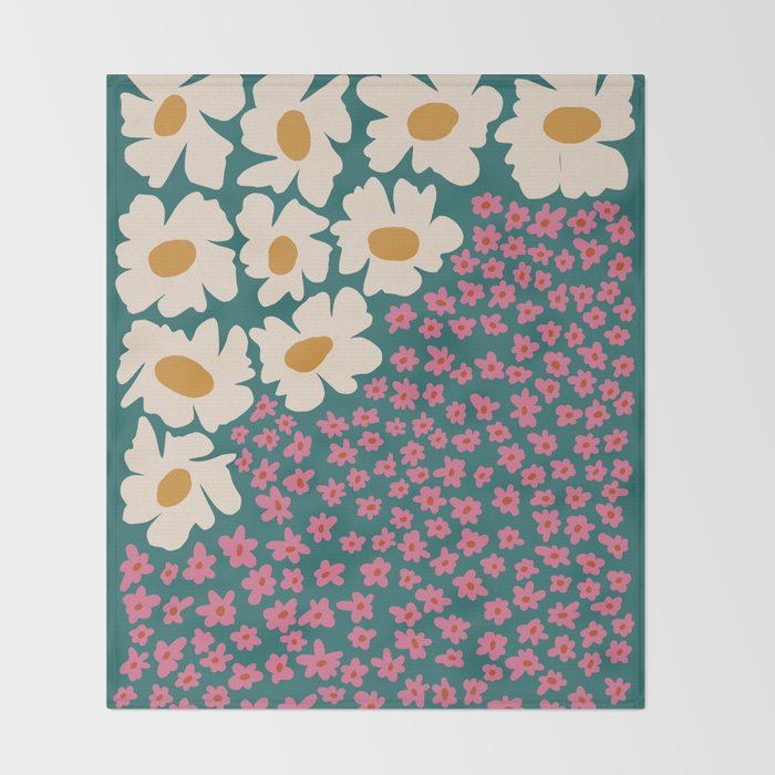 Pop-art abstract flower 2 Throw Blanket Gallery Image 2