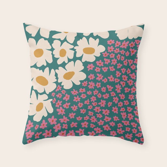 Pop-art abstract flower 2 Throw Pillow Gallery Image 6