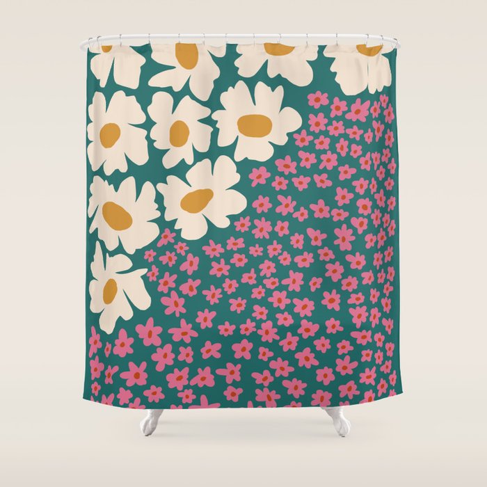 Pop-art abstract flower 2 Shower Curtain