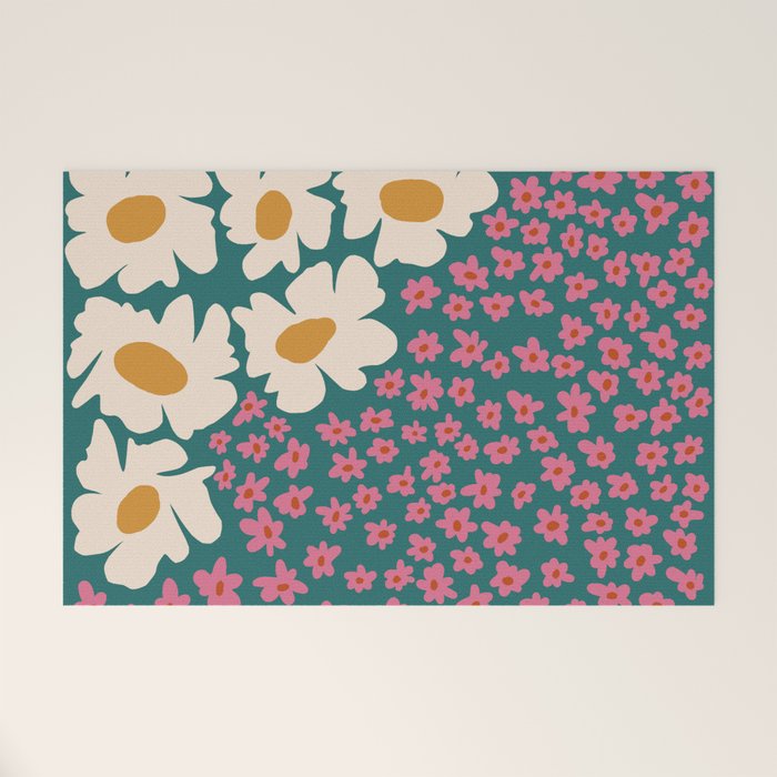 Pop-art abstract flower 2 Welcome Mat Gallery Image 1