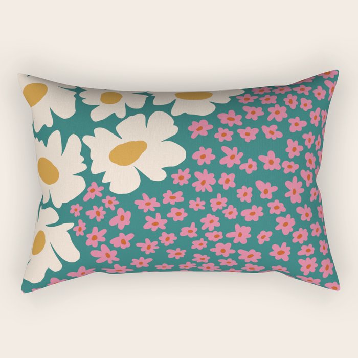 Pop-art abstract flower 2 Rectangular Pillow Gallery Image 1