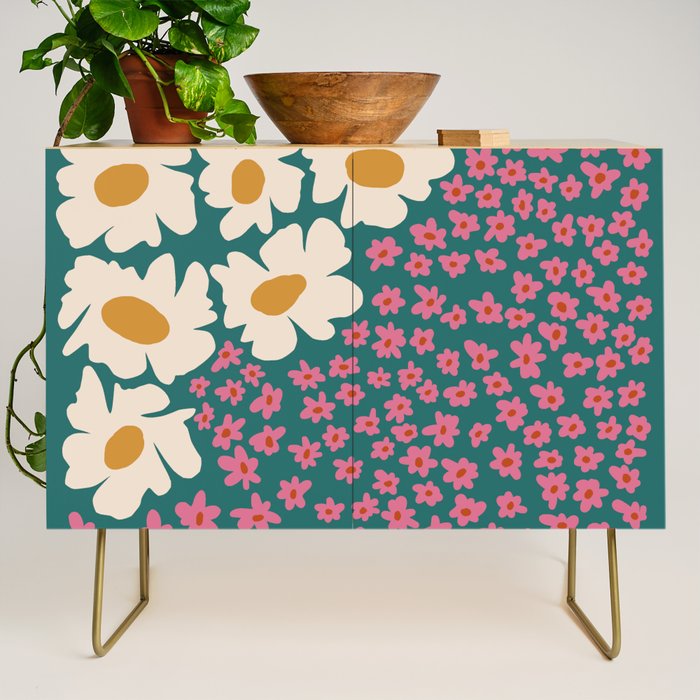 Pop-art abstract flower 2 Credenza Gallery Image 1