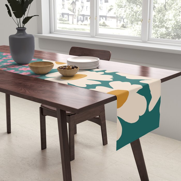 Pop-art abstract flower 2 Table Runner Gallery Image 2