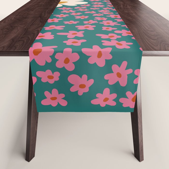 Pop-art abstract flower 2 Table Runner Gallery Image 1